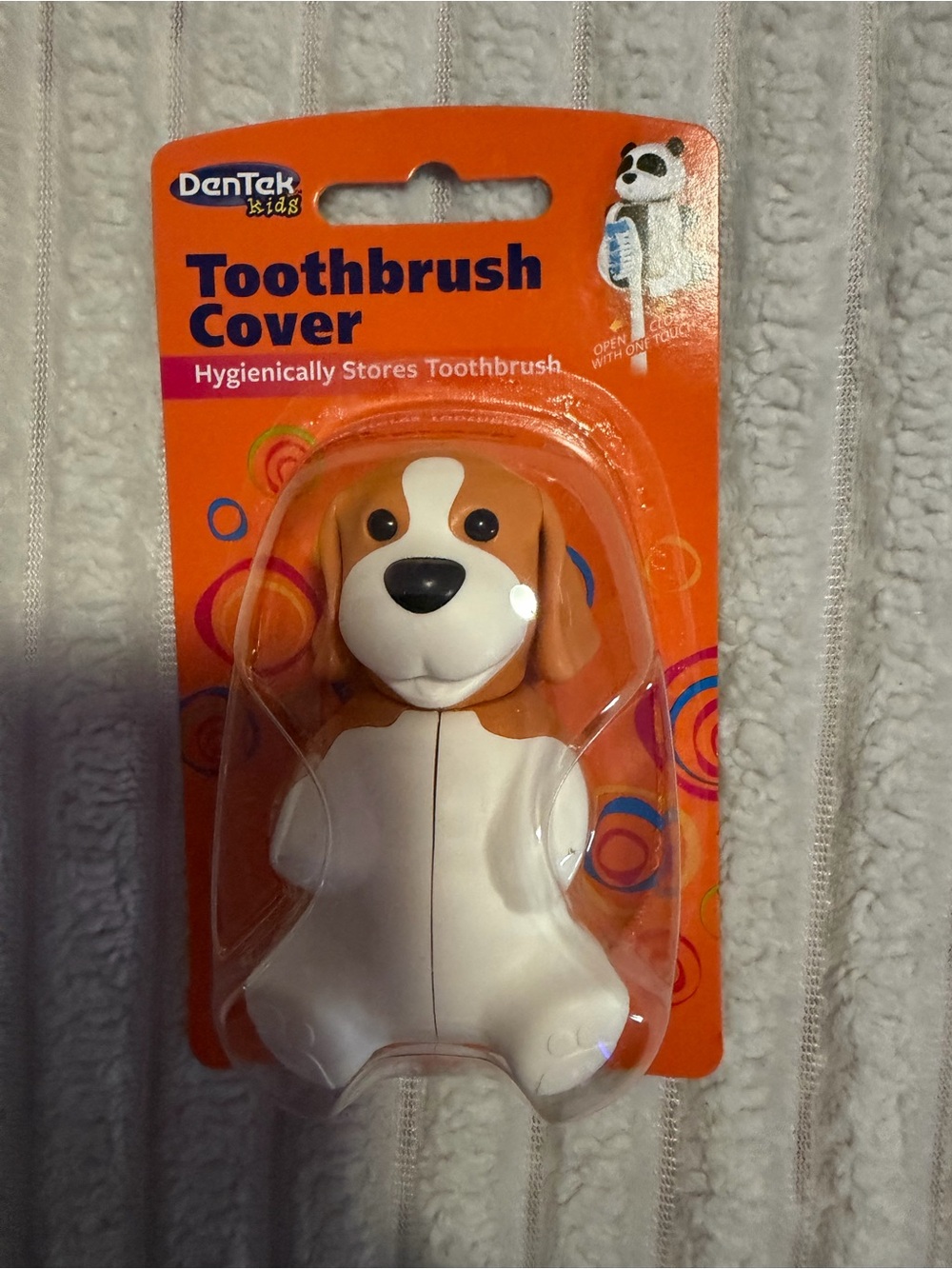 Kids Dog Toothbrush Cover — White & Brown